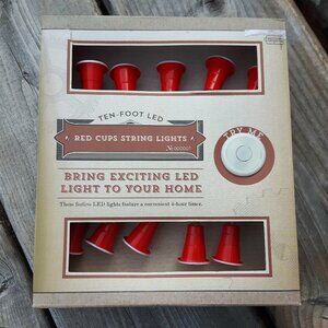 Red Solo Cup String Lights 10 foot LED NIP Works